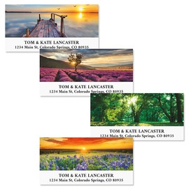 Colorful Images Art of Nature Return Address Mailing Labels, Personalize with Name & Addresses, Set of 144 Self Adhesive, Easy Peel Flat Label Sheets, 1⅛” x 2¼”, 4 Designs