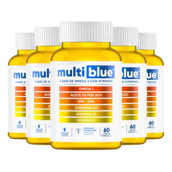 Multiblue Suplemento en cápsula Multiblue  omega 3 en pote de 195g 300 un pack x 5 u
