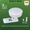 Ecolight 3.5in Battery-Operated LED Puck Light - White, RGB and