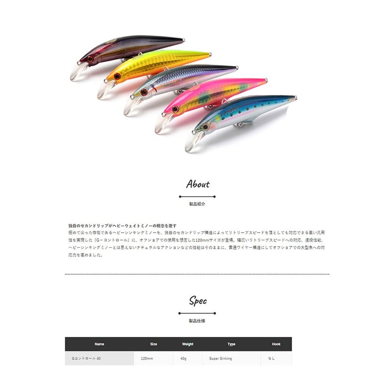 Jackson(ジャクソン) ミノー Gコントロール 40 120mm 40g カタクチ CKI ルアー