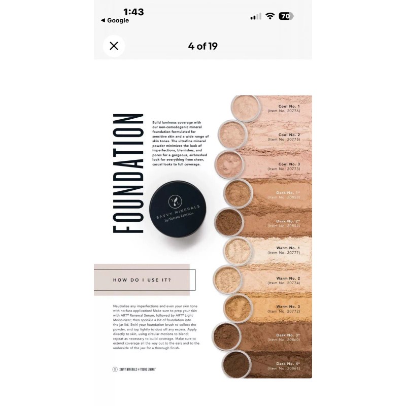 Savvy Minerals Powder Foundation Item # 21884 - Dark No.