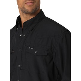 Wrangler Men's Performance Classic Fit Snap Shirt, Stretch Limo, Small