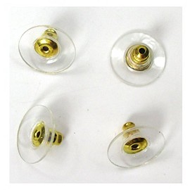 ALL in ONE 100pcs Safety Earring Backs Bullet Clutch Earring Backs with Pad Comfortable Ear Nut (Gold)