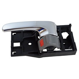 TRQ Rear Left Interior Door Handle Chrome & Stone Gray Drivers Side Compatible with 2000-2004 Toyota Avalon