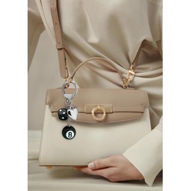 ENSKEFEN Cool Charm Keychains for Women Creative 8 Ball Key Chains Dice Puffy Heart Key Pendant Purse Charms Bag Charms Keyring Handbags Accessories