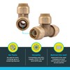 SharkBite 1/2 Inch Tee, Push to Connect Brass Plumbing Fitting,