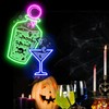 Halloween Cocktail Neon Sign, Spooky Spirits Home Bar & Party