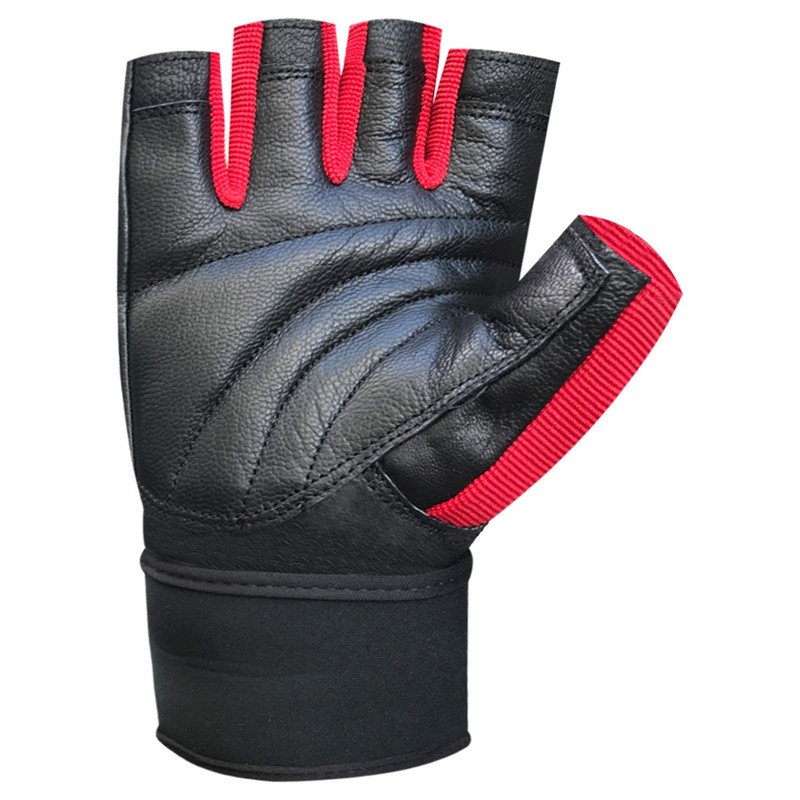 Fingerless gym fitness workout training weight lifting leather padded gloves