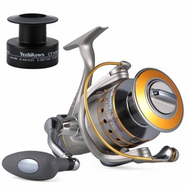Yoshikawa Spinning Reel Saltwater Freshwater Fishing Baitfeeder 4000 5.5:1 11 Stainless Ball Bearings Bass Salmon Bluefish Catfish Carp