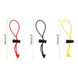 HARFINGTON 30pcs Elastic Cable Tie 5.9" Multipurpose Extra Thick Cable Organizer Adjustable Cable Strap Toggle Tie Reusable Tangle for Home Office Travel, Black/Yellow/Red