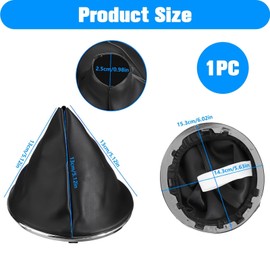 Gear Stick Gaiter for Fiat 500 500C Faux Leather Compatible Gear Stick Gaiter for Fiat 500 2007-2015 50293173 50295075 50295325 55344016 with Mounting Ring and Round Frame Chrome Plated