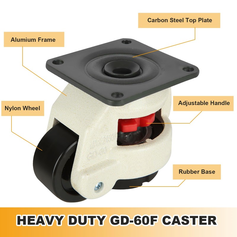 Acrux7 Leveling Casters Set of 4 Heavy Duty 2200 Lbs