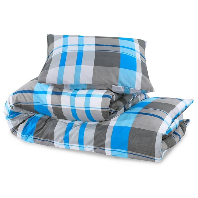 vidaXL Cotton Duvet Cover Set 220x240 cm, Elegant Blue and