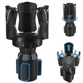 Okyfree Car Cup Holder Expander Adapter with Adjustable Arm and Base, All Purpose Cupholder Expender for Car with Rubber Universal Fits Most 12/32//46oz Large Drink Bottles&Big Mugs