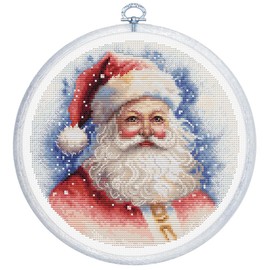 Luca-S Cross Stitch Kit with Hoop Included Santa