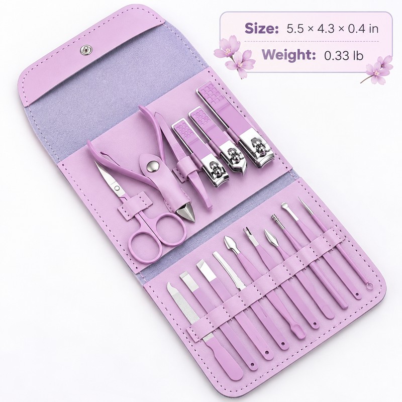 16-Piece Manicure Pedicure Kit for Nail Care – Stainless Steel