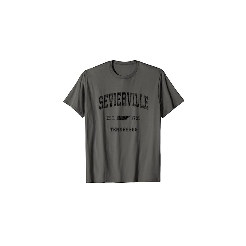 Sevierville Tennessee TN Vintage Black T-Shirt, gray