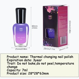 Rowcay 4 Pcs Color Changing Nail Polish Set, Classic Colors Quick Dry Nail Polish Kit 0.24 oz Finger NailPolish Pack Glossy Toenail Polish, Nail Polish for Women and Girls