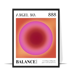 LOLUIS Aesthetic Room Decor, Aura Angel Number Manifestation Positive Energy Poster Trendy Spiritual Y2k Decorations (888: Balance Number, Unframed 8"x10")