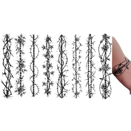 BeyondTattoos Temporary Barbed Wire Tattoos Thorns Tattoos Thorn Tattoo Bracelet Tattoos Wire 8 Sheets