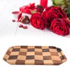 Wood Fruit Dishes Wooden Tea Dessert Tray Grid Pattern Rectangular