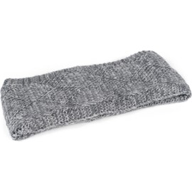 styleBREAKER Women's Knitted Headband Plain with Diamond Pattern, Thermal Fleece Lining, Winter Headband, Plain 04026062, Colour: Grey