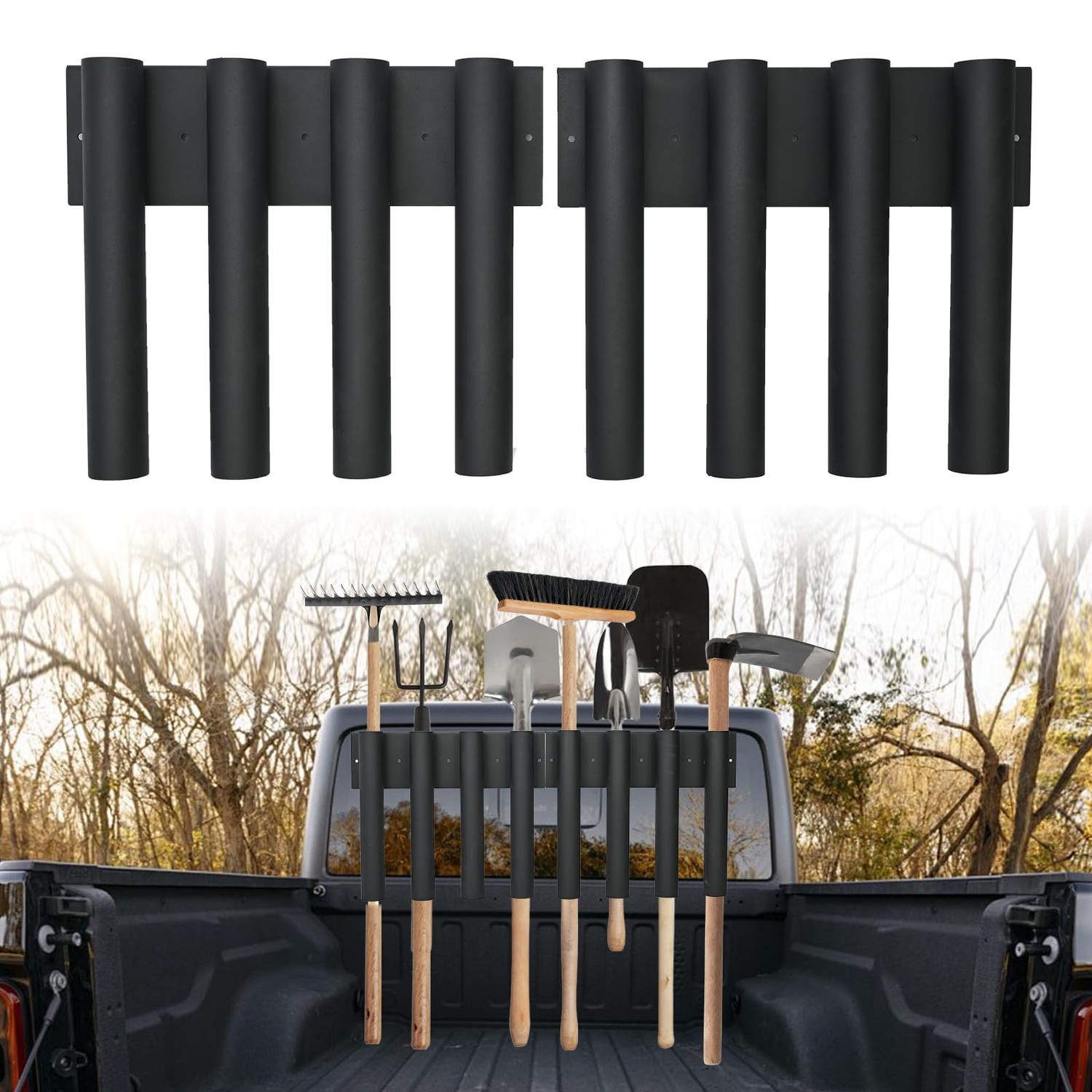 ybaymy Shovel Holder for Truck Metal Trailer Tool Rack with 8 Holes in ...