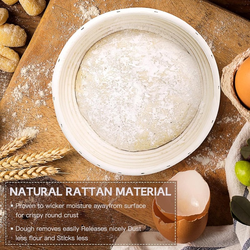 Round Proofing Baskets, 6 Pieces, Mini Bread Baking with Proofing