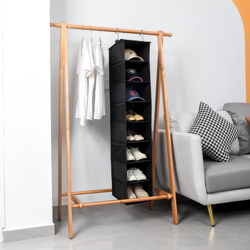 Organizador de zapatos colgante (negro (1 paquete))