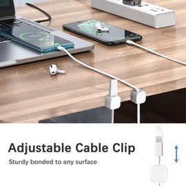 6 Pack Magnetic Cable Clips,Cable Tidy Tools,Cord Holder for Desk Cable Management,Cable Organiser for Wall,Office,Car,Desk,Nightstand(White)