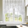 Molaxhome White Short Lace Cafe Valance Beautiful Semi Sheer Window