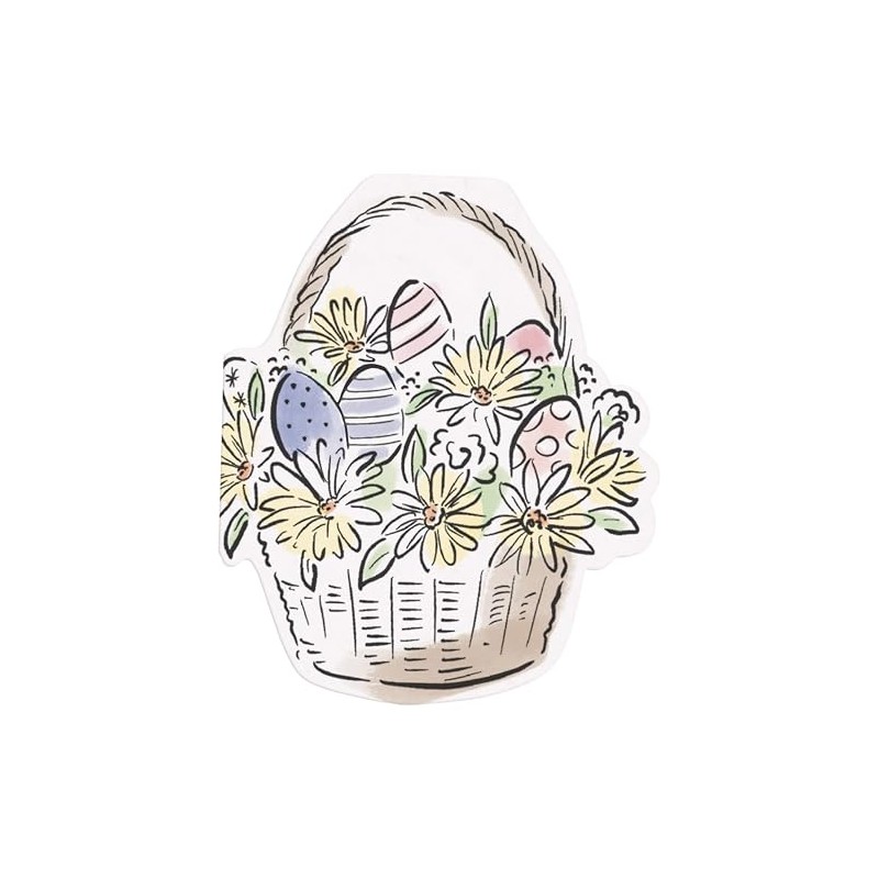 Dainty Easter Basket Shaped Luncheon Napkins - 16 Count, Ideal