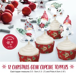 Christmas Gonk Cupcake Toppers