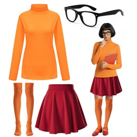 Bryndo 4 Pcs Cartoon Costume Set, Coaplay Fancy Dress Set for Party Supplies (M)