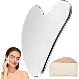 Gua Sha, Herramienta de Masaje de Acero Inoxidable Guasha, Herramienta de Gua sha Facial, Se Utiliza para Dragar Meridianos Faciales, Belleza y Relajación Corporal.