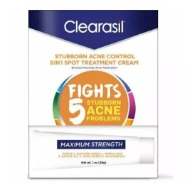 Clearasil Stubborn Acne Control 5 in 1 Spot Treatment Cream 1 Fl Oz Pack of 2