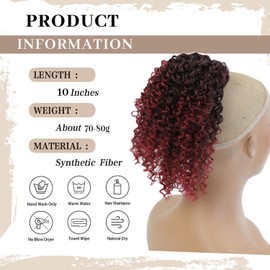 Fualng Hair Drawstring Ponytail Extesion for Black Women Afro Kinky Curly Ponytail for Women Drawstring Ponytail Synthetic Hair Extension