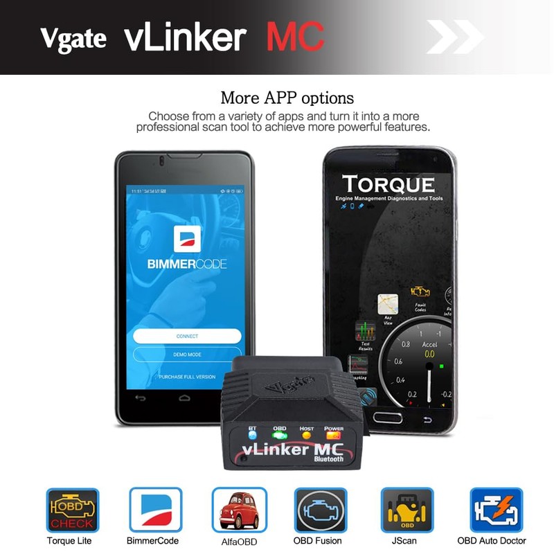 Vgate vLinker MC Bluetooth OBD2 Diagnostic Scanner for Android &