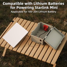 Starlink Mini Dual Mil.Waukee 18V-24V Battery Pack Adapter Case with DC Female Plug and Switch Control, IP66 Waterproof Storage Box Ourdoor use for Star Link Mini Accessories