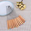 12-Piece Stainless Steel Barbecue Fork Skewer Set with Wooden Handle,