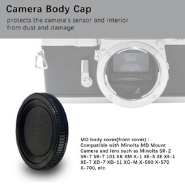 MD Camera Body and Rear Lens Cap Compatible with Minolta Rokkor (SR/MD/MC) Minolta X-300;XE-7;XD-11 and Lens MD Rokkor 50/1.4; 50/1.7MC PF;50/1.4 MC PG;50/2 MC PF;58/1.4 MC PF
