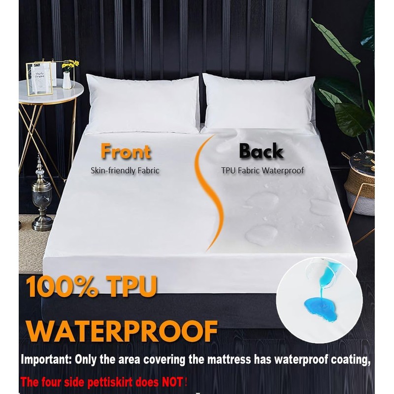 Waterproof Mattress Protector,H HOME-MART Deep Pocket Queen Size Fitted Sheet,Stretch