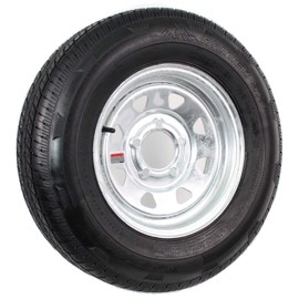 Trailer Tire On Rim ST185/80D13 185/80D-13 13 ST Boat RV Galvanized Spoke Wheel
