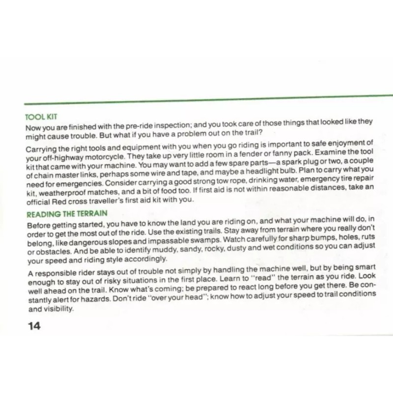 Genuine Honda New Owner's Tips & Practice Guide/Manual For Offroad