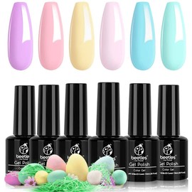 Beetles Pastel Gel Nail Polish Set - Spring Summer Gel Polish, Soak Off Gel Polish Set, Nail Lamp required, 7.3ml Each Bottle Nail Art Gifts Box