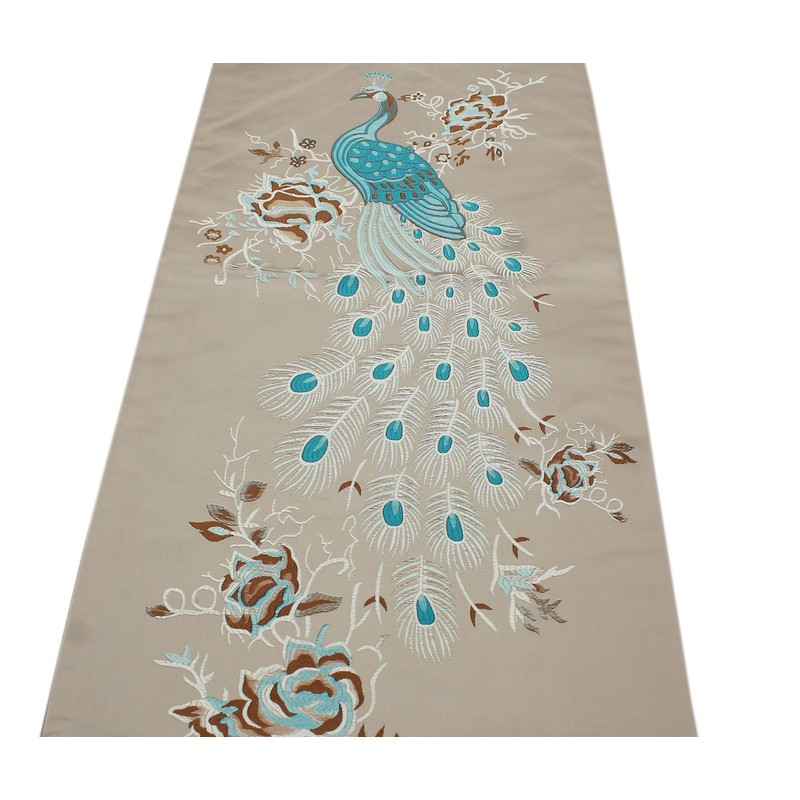 MAGILONA Home Tablecover Decorative Luxurious Cotton Linen Embroidered Floral Pattern