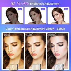 JJC Magnetic RGB Video Light, Cold Shoe Camera Light, 2600mAh Rechargeable, 63 LED CRI 95+, 2500K-8500K Dimmable, 360° Full RGB Color, 24 Effects, Must Have Accessory for Sony Canon Nikon Vlog Tiktok