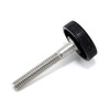 1/4"-20 x 1-3/4" Thumb Screw Stainless Steel - Black Knurled
