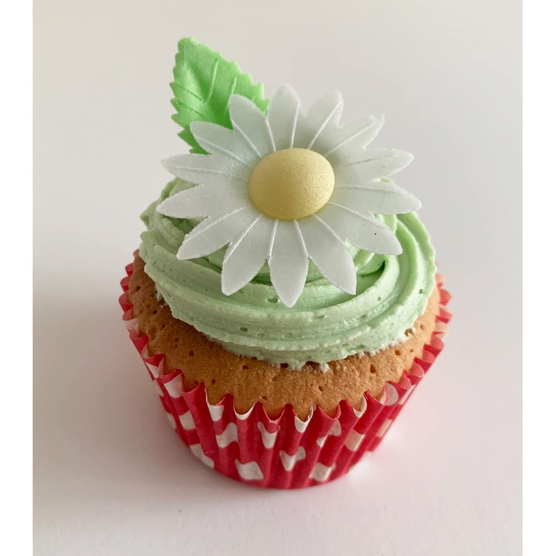 12 Gorgeous Mixed Colour Edible Wafer Daisies & 12 Pretty