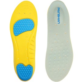 Panshan Insoles Gel High Arch Support Shock Absorption for Men & Women Everyday & Work Sports, Leisure, Foot Pain Insoles Shoes PSUK-XD001-Y-M EU 38-41